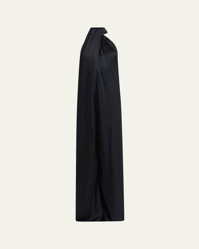 Envers Draped Satin Halterneck Jumpsuit
